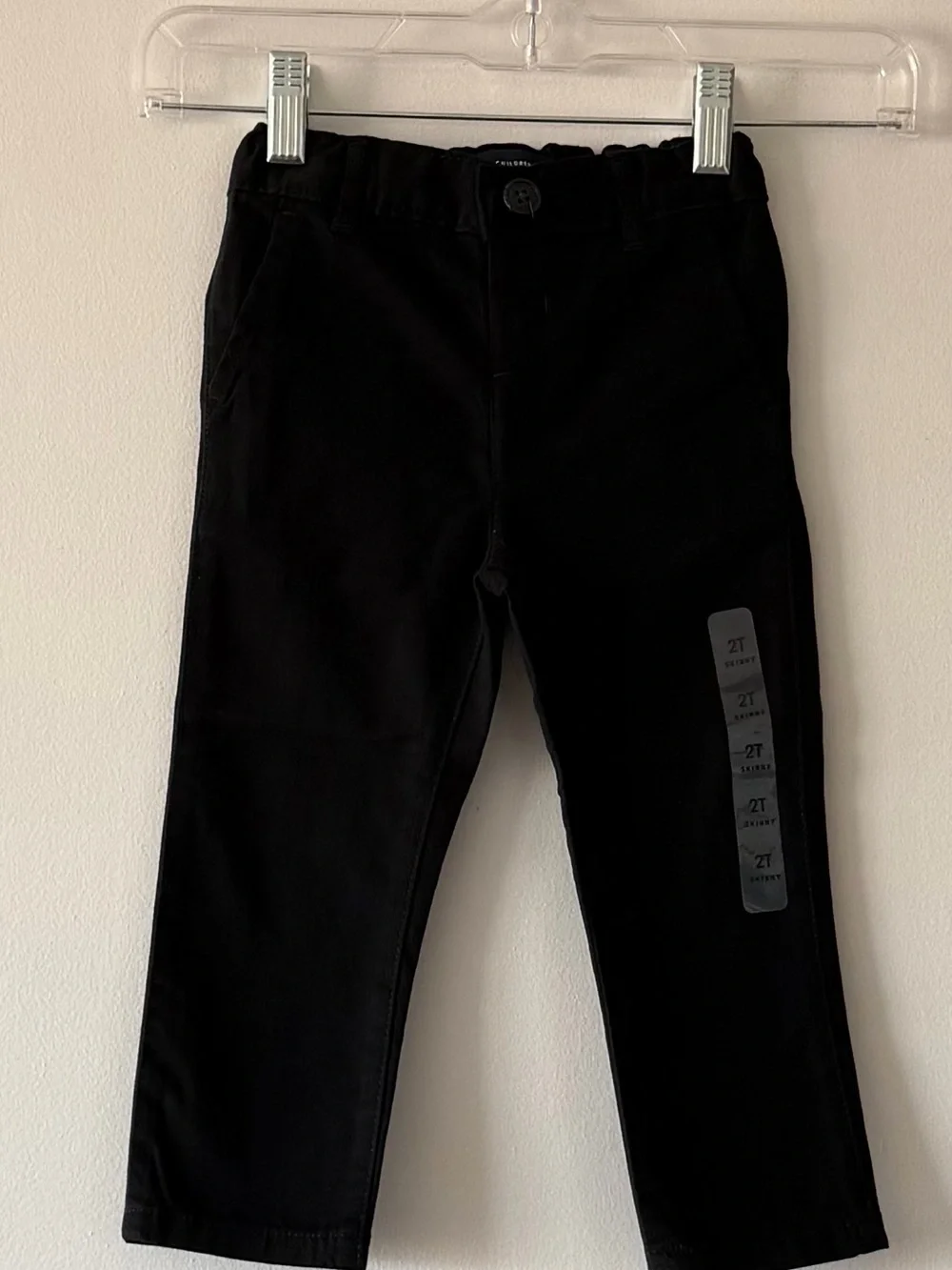 NWT The Children’s Place Toddler Boys Black Skinny Chino Pants Size 2T Uniform